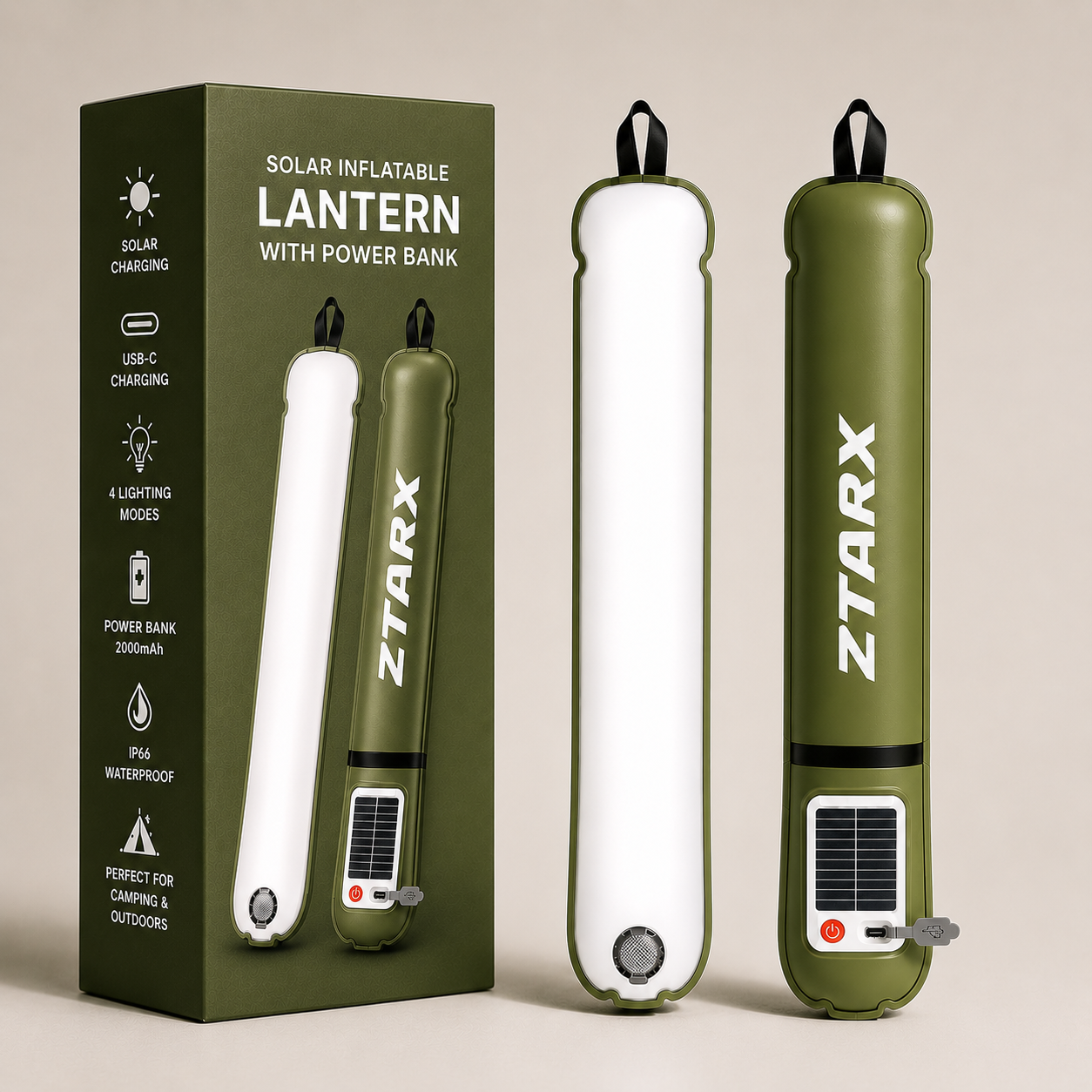 Solar Inflatable Lantern with Power Bank